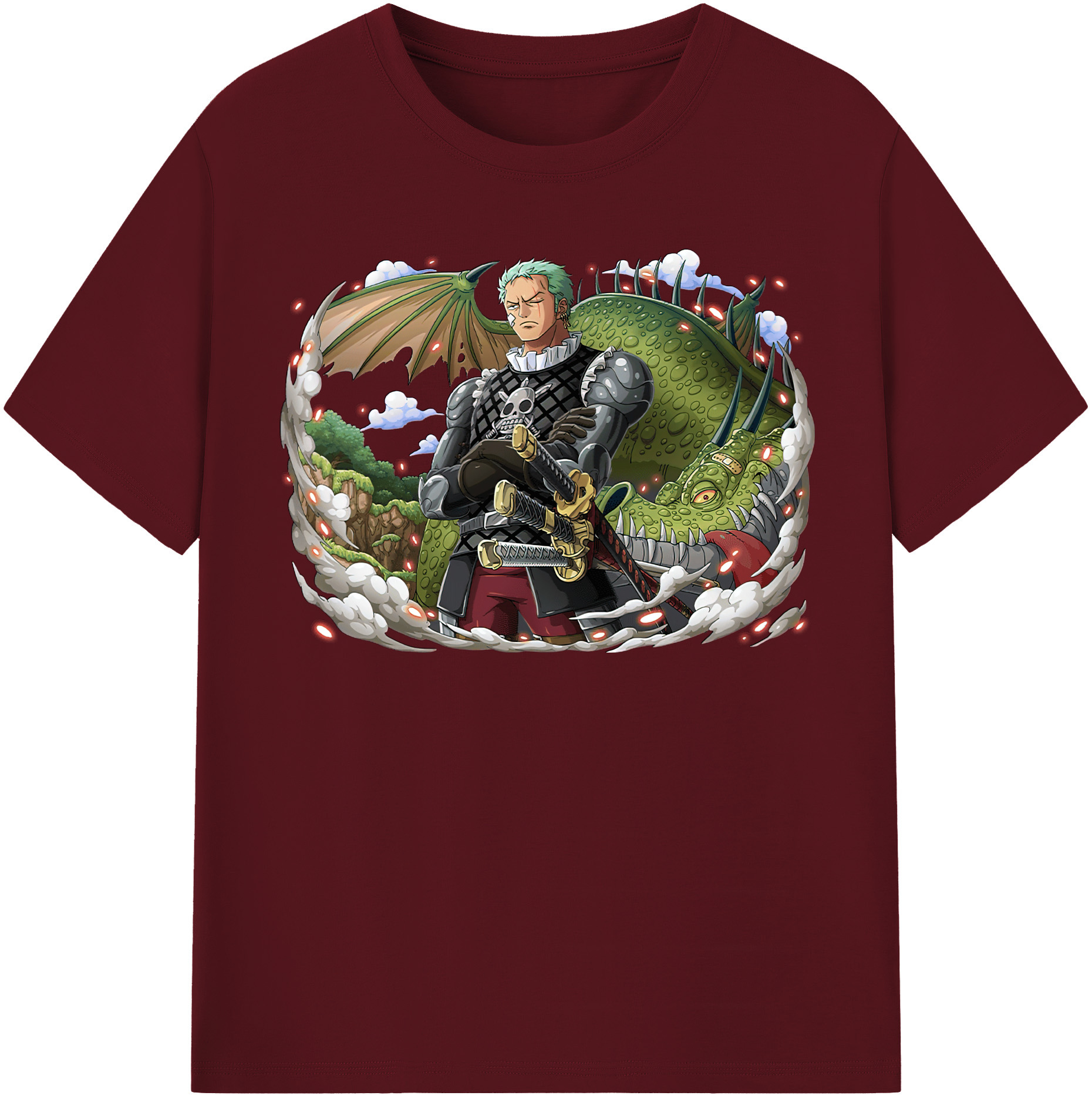 ワンピース ロロノア・ゾロ ONE PIECE Roronoa Zoro 綿100％半袖Tシャツ（フロントプリント）